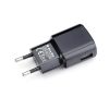 Hálózati töltőfej + micro USB adatkábel, fekete, 1M, 1A, Bluestar