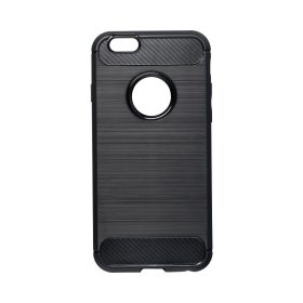   iPhone 6 / 6S (4,7") szilikon tok, fekete, kivágott, Carbon fiber