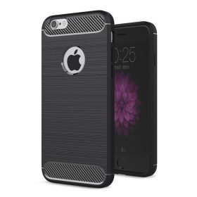   iPhone 7 / 8 / SE 2020 / SE 2022 (4,7") szilikon tok, fekete, kivágott, Carbon fiber