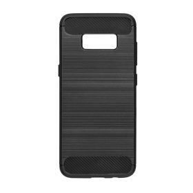   Samsung Galaxy S8 Plus szilikon tok, fekete, SM-G955, Carbon fiber