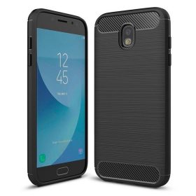   Samsung Galaxy J7 2017 szilikon tok, fekete, SM-J730, Carbon fiber