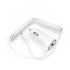   Szivartöltőfej 1x USB + iPhone 8pin adatkábellel, fehér, Bluestar