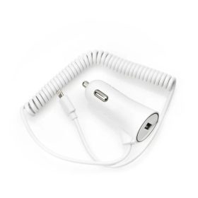   Szivartöltőfej 1x USB + iPhone 8pin adatkábellel, fehér, Bluestar