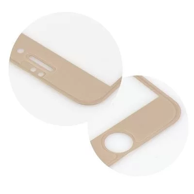 iPhone 6 / 6S (4,7") előlapi üvegfólia, edzett, hajlított, arany keret, 5D Full Glue
