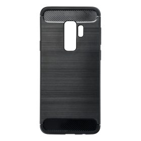   Samsung Galaxy S9 Plus szilikon tok, fekete, SM-G965, Carbon fiber