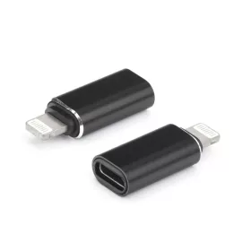 Type-C - iPhone 8pin adapter, átalakító, fekete