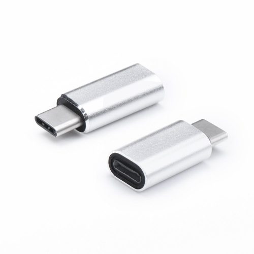 iPhone 8pin - Type-C OTG adapter ezüst