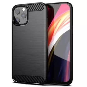 iPhone XS Max (6,5") szilikon tok, fekete, Carbon fiber
