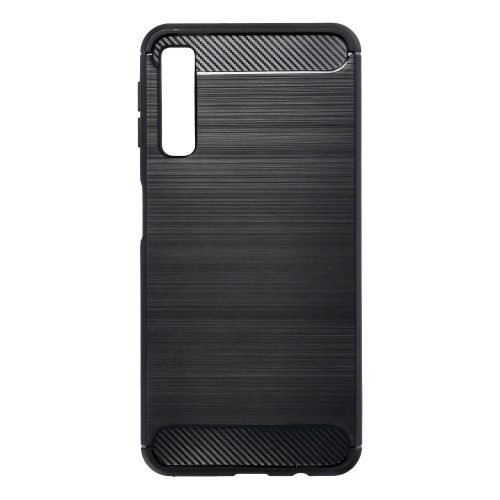 Carbon Fiber Samsung A750 Galaxy A7 2018 fekete szilikon tok (Forcell)