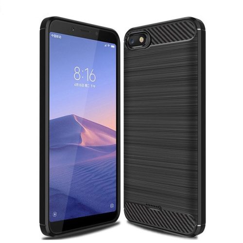 Carbon Fiber Xiaomi Redmi 6A fekete szilikon tok (Forcell)