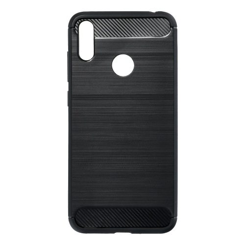 Carbon Fiber Huawei Y7 2019 fekete szilikon tok (Forcell)