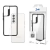 Samsung Galaxy S21FE  ütésálló hátlap tok, TPU, átlátszó, fekete keretes, SM-G990 3MK Satin Armor Case+