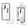 Samsung Galaxy S21FE  ütésálló hátlap tok, TPU, átlátszó, fekete keretes, SM-G990 3MK Satin Armor Case+