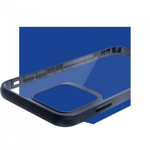 Samsung Galaxy S21FE  ütésálló hátlap tok, TPU, átlátszó, fekete keretes, SM-G990 3MK Satin Armor Case+