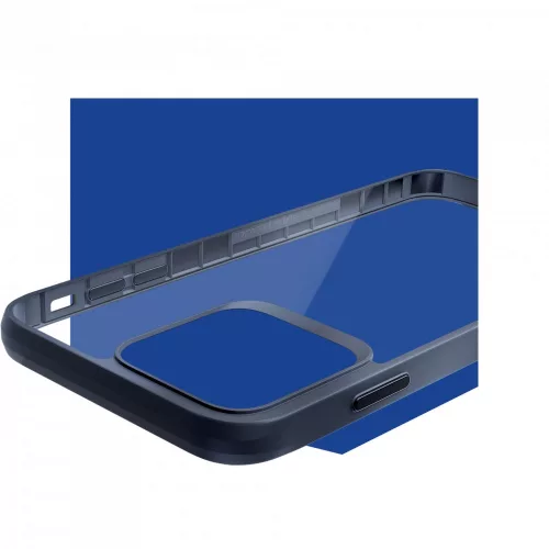 Samsung Galaxy S21FE  ütésálló hátlap tok, TPU, átlátszó, fekete keretes, SM-G990 3MK Satin Armor Case+