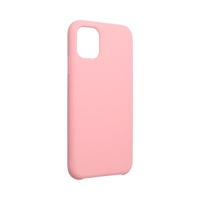 Forcell Silicone iPhone 11 (6,1") rózsaszín Szilikon tok velúr belsővel