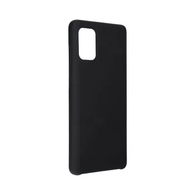 Samsung Galaxy A71 4G szilikon tok, matt, velúr belső, fekete, SM-A715, Forcell Silicone