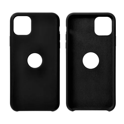 Samsung Galaxy A71 4G szilikon tok, matt, velúr belső, fekete, SM-A715, Forcell Silicone