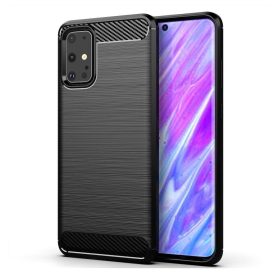   Samsung Galaxy M31 szilikon tok, fekete, SM-M315, Carbon fiber