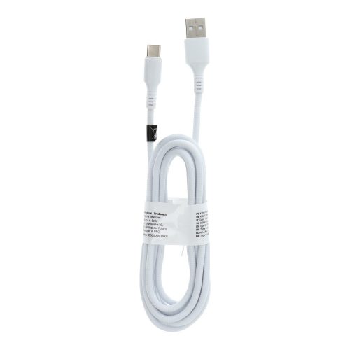 C281 micro usb fehér szövettel bevont adatkábel 2m