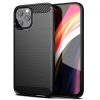 iPhone 12 Pro Max (6,7") szilikon tok, fekete, Carbon fiber