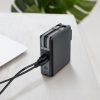 Forcell 5 az 1-ben fekete többfunkciós töltő micro USB /Type-C / 8pin kábellel, 10000mAh power bankkal és 15W vezeték nélküli töltővel