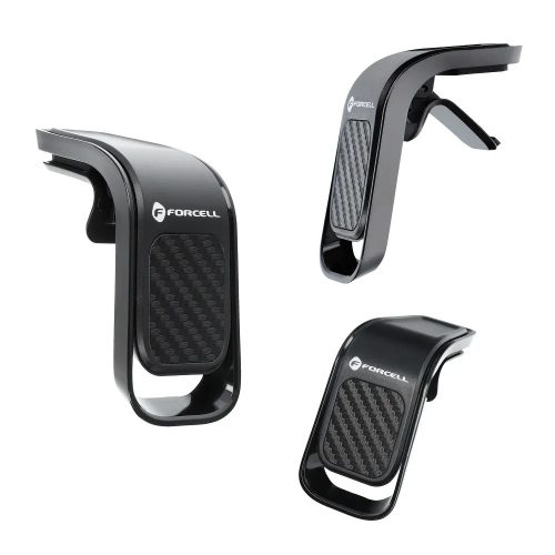 Szellőzőnyílásra helyezhető autós tartó, fekete, carbon mintás, Forcell Carbon B060