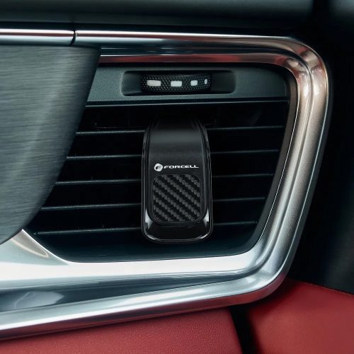 Szellőzőnyílásra helyezhető autós tartó, fekete, carbon mintás, Forcell Carbon B060