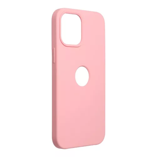 iPhone 12 Pro Max (6,7") szilikon tok, matt, velúr belső, kivágott, rózsaszín, Forcell Silicone