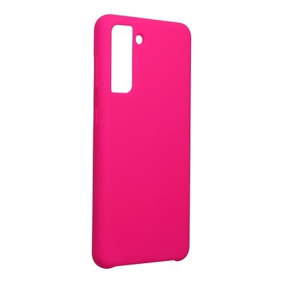 Forcell Silicone Samsung G991 Galaxy S21 5G pink Szilikon tok velúr belsővel