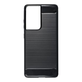   Samsung Galaxy S21 Ultra szilikon tok, fekete, SM-G998, Carbon fiber