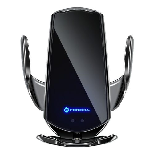 Univerzális autós tartó / vezeték nélküli (Wireless) töltéssel, automata zárással, 15W, 360°-ban forgatható, fekete, Forcell HS1