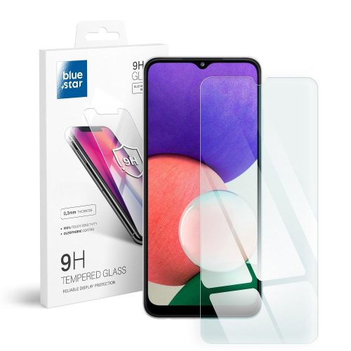 Samsung Galaxy A22 4G előlapi üvegfólia, edzett, 9H, 0.3mm, SM-A225, Bluestar