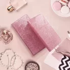Xiaomi Redmi 9C rose gold csillámos mágneses könyvtok
