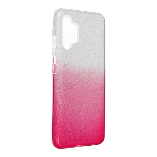 Samsung Galaxy A32 4G szilikon tok, csillámos, hátlap tok, SM-A325, pink-ezüst