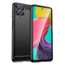   Samsung Galaxy A22 4G szilikon tok, fekete, SM-A225, Carbon fiber