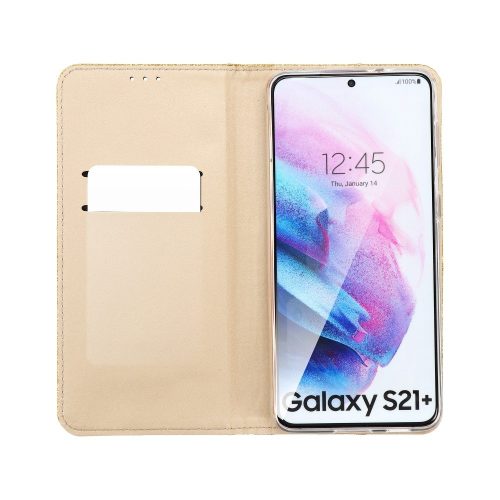 Samsung A025 Galaxy A22 4G arany csillámos mágneses könyvtok