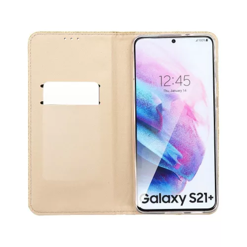 Samsung A025 Galaxy A22 4G arany csillámos mágneses könyvtok