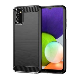   Samsung Galaxy A03s szilikon tok fekete, SM-A037, Carbon fiber