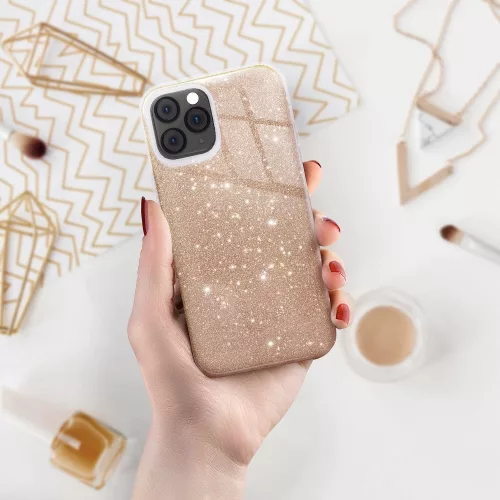 Samsung Galaxy A22 4G szilikon tok, csillámos, hátlap tok, arany, SM-A225, Shining