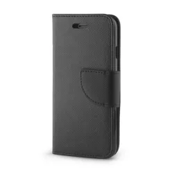   iPhone 13 Mini (5,4") telefon tok, könyvtok, oldalra nyíló tok, mágnesesen záródó, fekete, Fancy