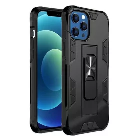   iPhone 13 mini (5,4") ütésálló hátlap tok, kitámasztható, fekete, Forcell Defender