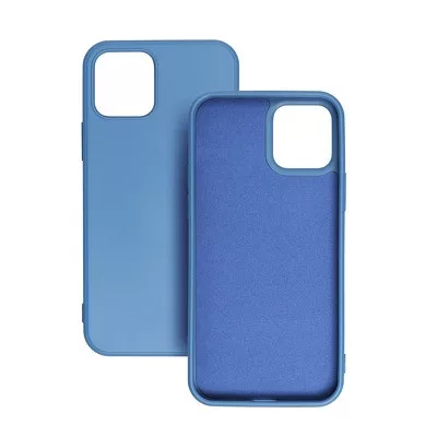iPhone 13 (6.1") szilikon tok, hátlap tok, kék, matt, velúr belső, Forcell Silicone Lite
