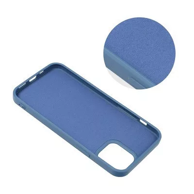 iPhone 13 Mini (5,4") szilikon tok, hátlap tok, kék, matt, velúr belső, Forcell Silicone Lite