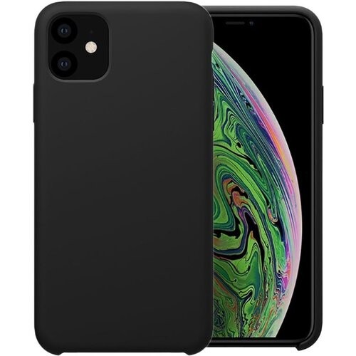 iPhone 13 Pro Max (6,7") szilikon tok, matt, velúr belső, fekete, Forcell Silicone
