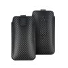 Forcell Pocket fekete carbon mintás beledugós tok iPhone 5 / 5S / 5SE / 5C