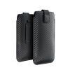 Forcell Pocket fekete carbon mintás beledugós tok iPhone 6 / 7 / 8 Plus / 11 Pro Max / Samsung S10 Plus / A32 5G