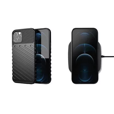 Samsung Galaxy S22 Plus ütésálló tok, TPU tok, hátlap tok, fekete, SM-S906, Forcell Thunder