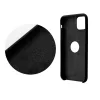 Samsung Galaxy S22 szilikon tok, matt, velúr belső, fekete, SM-S901, Forcell Silicone