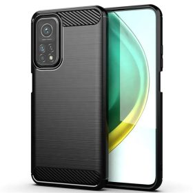   Xiaomi Poco M4 Pro 5G / Note 11T 5G szilikon tok, hátlap tok, fekete, carbon fiber